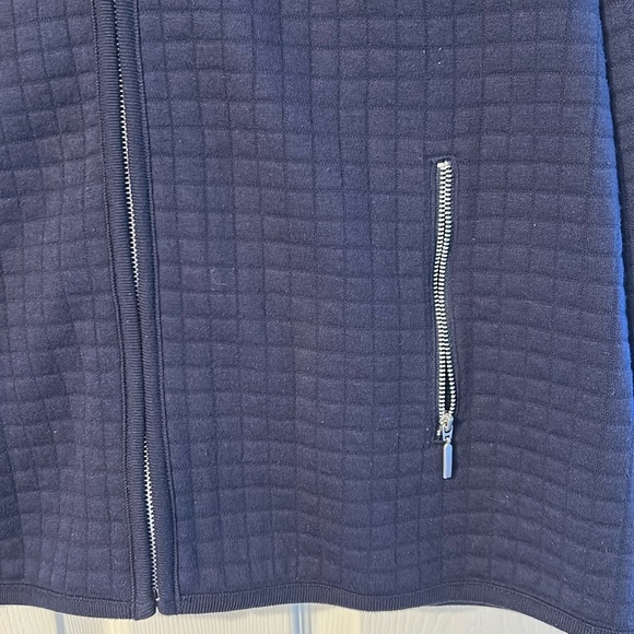 Vintage Karen Scott Plus Size Navy Long Sleeve Lightweight Jacket Vest Size 2X - Picture 2 of 5